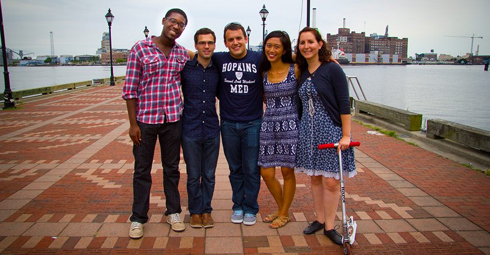 students enjoying fells point