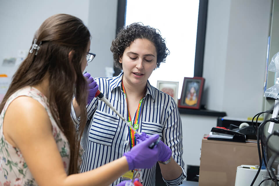 Ph.D. students in the lab.