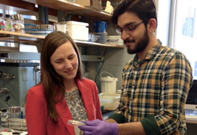 Two students in lab