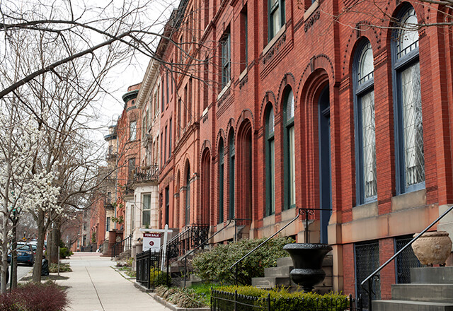 Townhomes in downtown Baltimore.