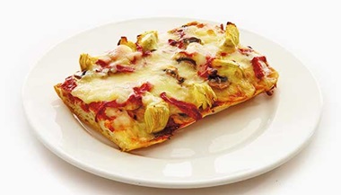 pizza on toasted ciabatta bread