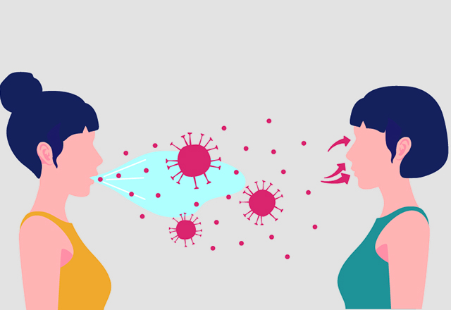 covid19 - illustration of coronavirus spreading