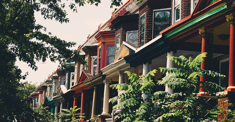 Row houses in Baltimore City