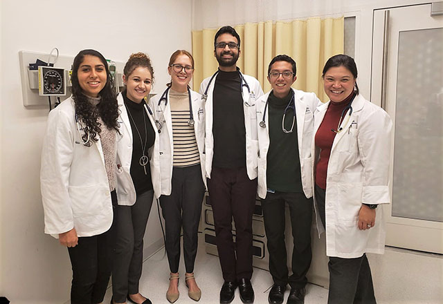 Medical students in a clinic.