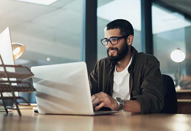 Man using laptop