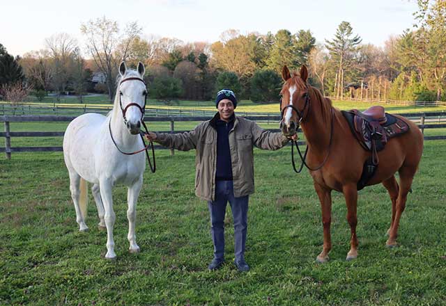 Sammy Eldin on the farm he shares with his wife, sons, and horses