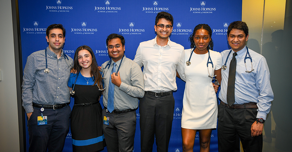 Students with their new stethoscopes 