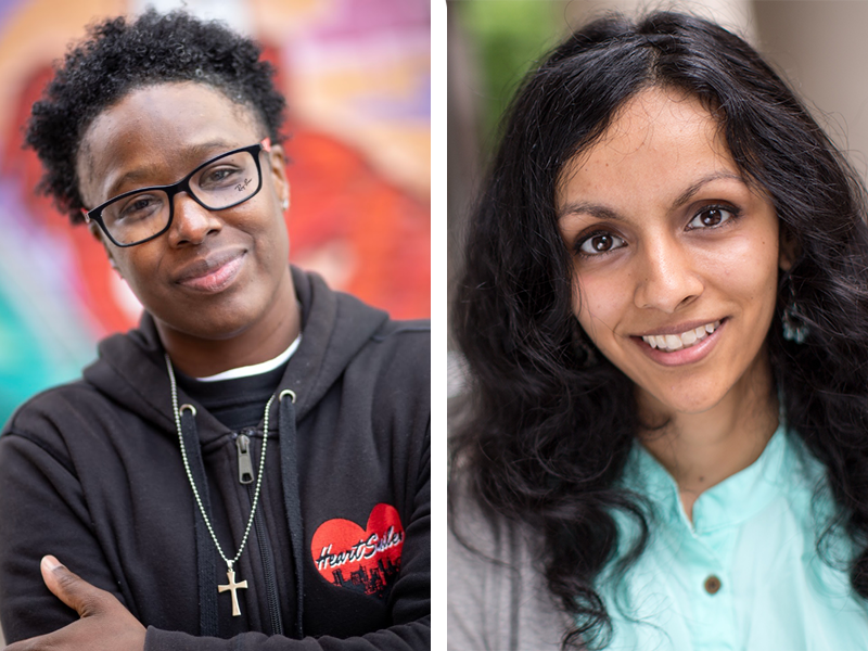 Joni Holifield Heartsmiles founder, left, and Maya Venkataramani, right