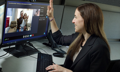 doctor speaking to patient over computer